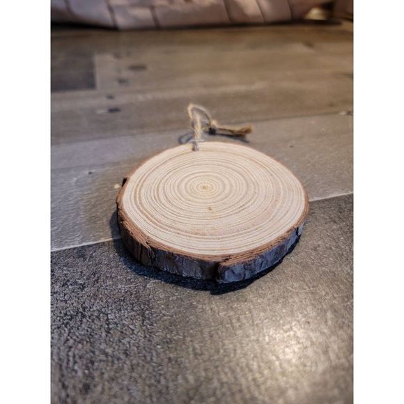 Wooden wood slab rings ornament xmas - Picture 3 of 4